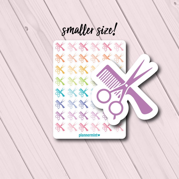 Mini Haircut Planner Stickers - Erin Condren - Happy Planner - Functional Icon Deco - Tiny - Small - Hair - Salon - Cut - Hairdo