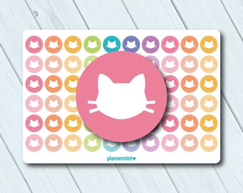 Cat Planner Stickers: Functional Dot Icons (60 pc)