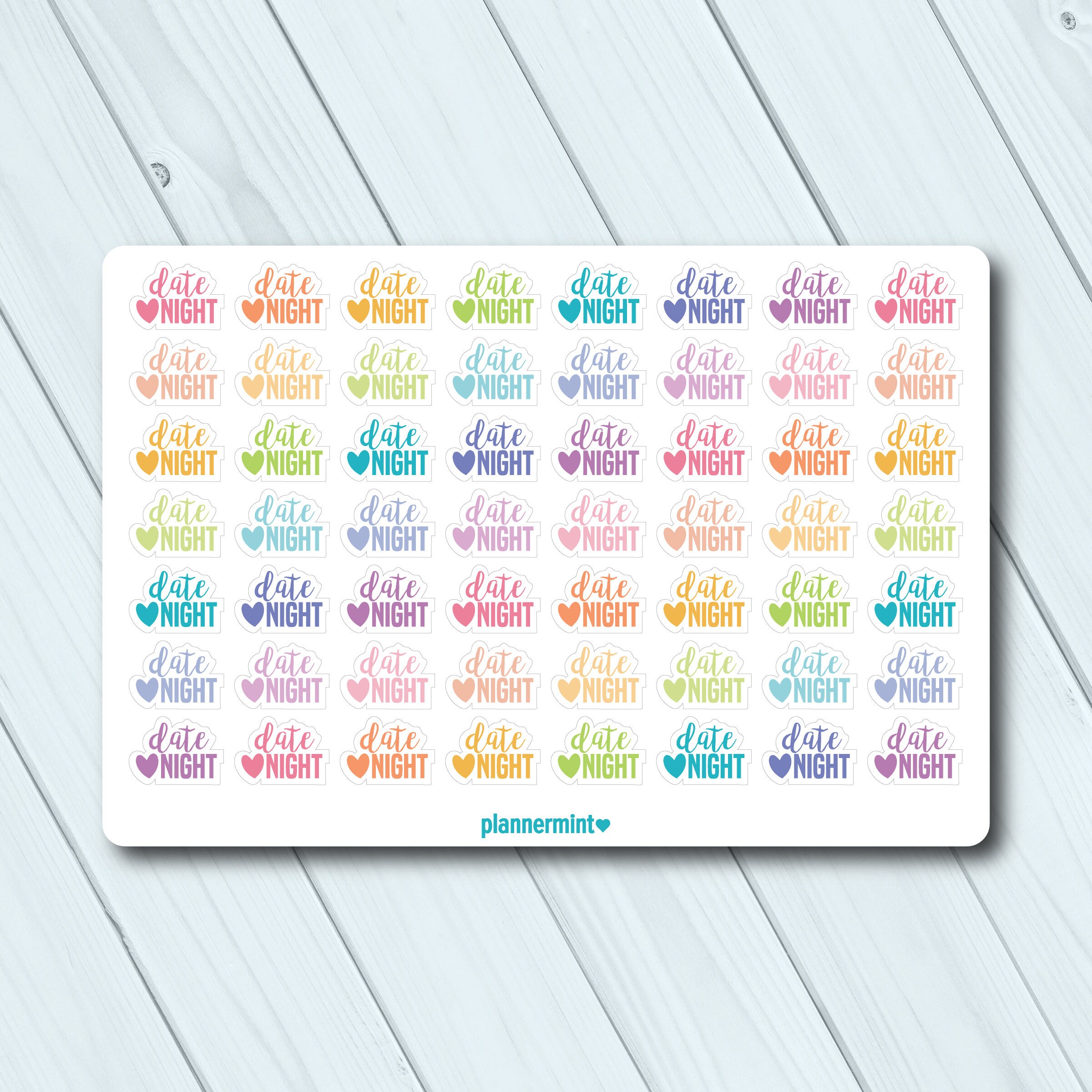 Date Night Planner Stickers Word Outline Erin Condren Life - Etsy