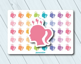 Headache Planner Stickers: Migraine Tracker, Functional Icons (40 ct)