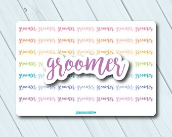 Groomer Planner Stickers - Word Outline - Erin Condren - Happy Planner - Personal Planner - Dog - Cat - Animal - Matte or Glossy