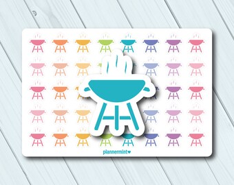 Grill Planner Stickers: Summer Cookout BBQ Icons