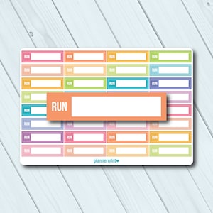 Run Planner Stickers: Fillable Tracker, Exercise Workout (Matte or Glossy)