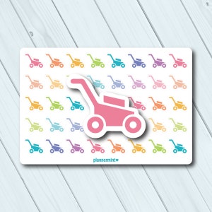 Stickers grasmaaiplanner: pictogramstickers voor Erin Condren