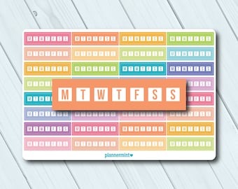 Weekly Habit Tracker Stickers: Fillable Planner Stickers