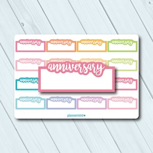 Anniversary Planner Adesivi - Tracker riempibile - Erin Condren Life Planner - Happy Planner - Matrimonio - Celebrazione - Matte o Glossy