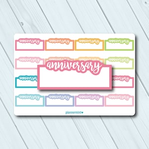 Anniversary Planner Stickers - Fillable Tracker - Erin Condren Life Planner - Happy Planner - Marriage - Celebration - Matte or Glossy