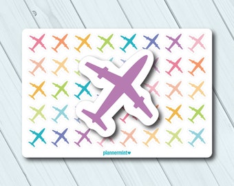 Airplane Planner Stickers: Travel Icon Stickers for Erin Condren