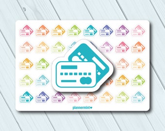 Credit Card Icon Planner Stickers: Finance, Money (Matte or Glossy)