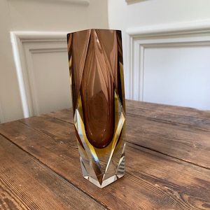 Mandruzzato Murano Faceted Vase