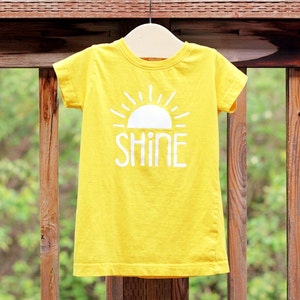 Shine Yellow Shirt Cute Shirts for Girls Girls Shirts | Etsy