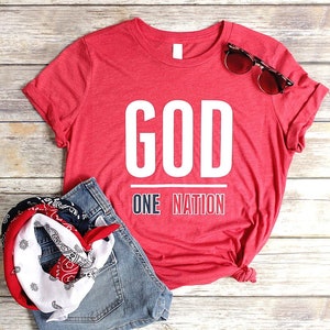 One Nation Under God Shirt 4th of July Shirts Women USA Shirt - Etsy