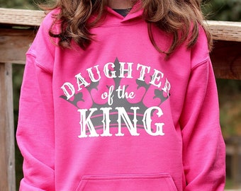 Girls Daughter of the King Youth Hooded Sweatshirts for Girls Christian Hoodies for Girls Tween Girl Gifts Hoodie Jesus Sweatshirt