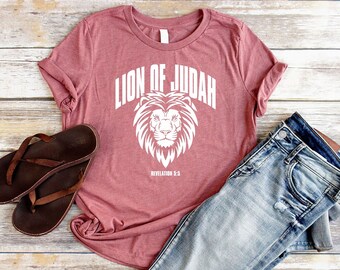Lion of Judah Shirt Christian T Shirts for Women Christian Shirts Revelation 5:5 Tee Jesus Tshirt Bible Verse Shirt Christian Gifts