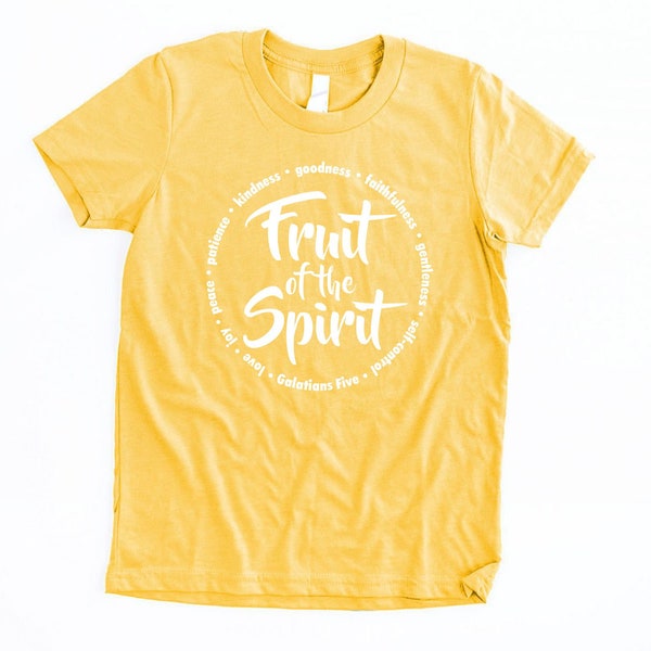 Fruit of the Spirit Shirt for Kids Youth Christian Shirts Girls Bible Verse T Shirt Church Group Jesus Tshirts Boys Faith T-shirt Tween Tees