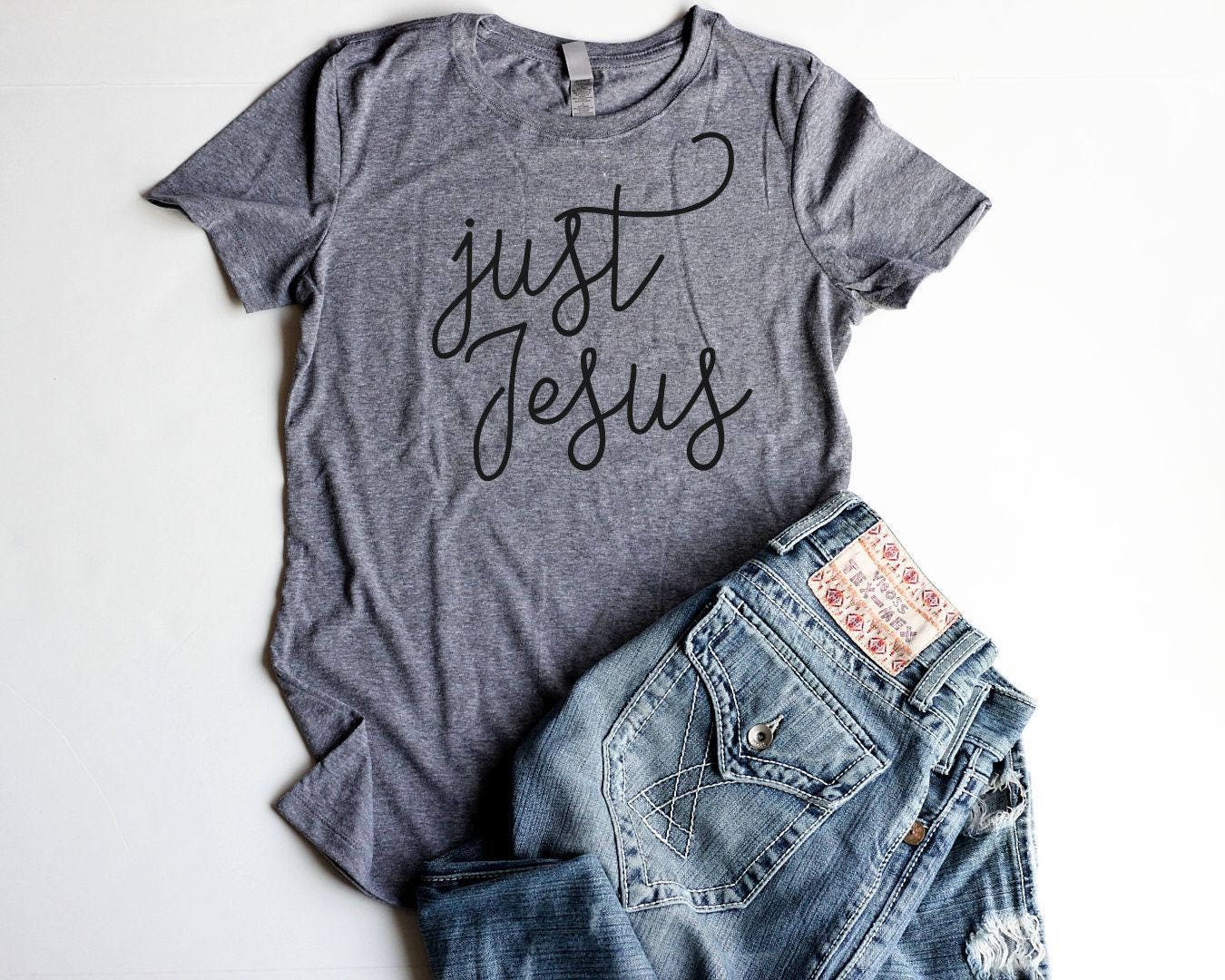 Just Jesus Christian T Shirts Junior Fitted Christian Shirts Etsy