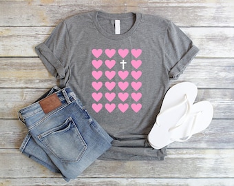 Christian Valentine Shirt Unisex Christian Shirts Jesus Shirt Women Jesus Heart Shirt Christian Valentine Gift for Her Valentines Day Shirts