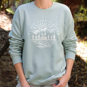 Christian Sweatshirt Women Peace Like a River Unisex Christian Song Lyric Hymn Sweatshirt Teen Girl Gift It Is Well With My Soul Sweatshirt