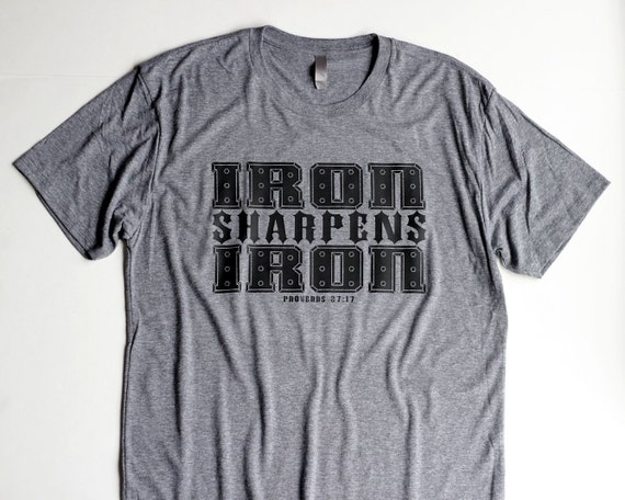 Iron Sharpens Iron Christian T Shirts for Mens Workout Shirts | Etsy