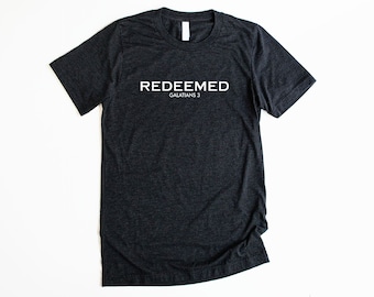 Redeemed Shirt Unisex Christian T Shirts Men Christian Shirts for Men Bible Verse Shirt Men Faith Shirts Christian Tees Galatians 3