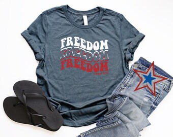 Freedom Shirt Women 4th of July Shirt Christian Patriotic Tshirt USA T Shirt Bible Verse 1 Peter 2:16 Red White and Blue Fourth of July Tee