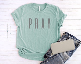 Bete Christian Shirts für Frauen Entspannte Shirts Christian Pray Shirts Süße Shirts für Frauen Jesus Shirts Bibel Vers Shirts Christian Women