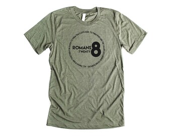 Christian T Shirts for Women Romans 8:28 Christian Shirts Men Christian Gifts Mom Jesus Shirts For Women Christian Men Shirts Bible Verse