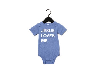 Jesus Loves Me One Piece Boy Unisex Baby Bodysuit Christian Baby Gift Jesus Shirt Infant Tee Girl Baby Clothes Jesus Loves Me Baby