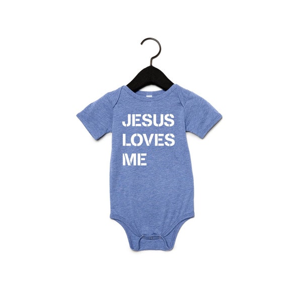 Jesus Loves Me One Piece Boy Unisex Baby Bodysuit Christian Baby Gift Jesus Shirt Infant Tee Girl Baby Clothes Jesus Loves Me Baby