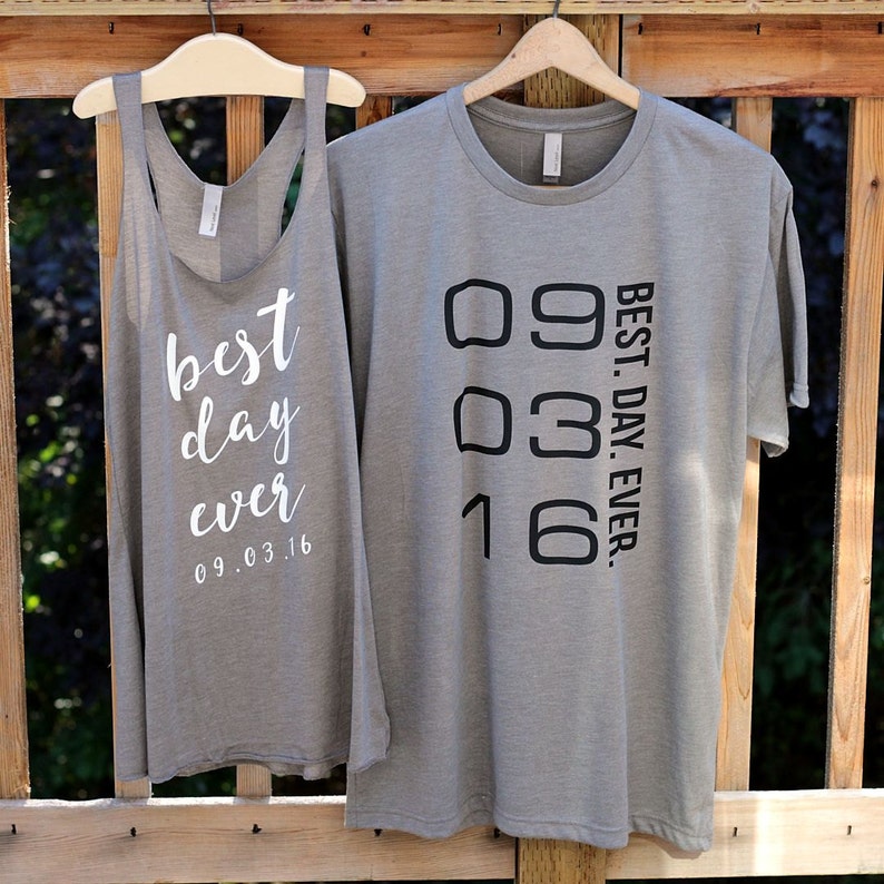 Best Day Ever Custom Date Bridesmaid Tank Tops Best Day Ever Racerback Tank Tops for Women Bride and Groom Shirts Bride Tank Top