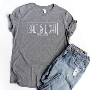 Salt and Light Shirts for Women Christian Relaxed Shirts Christian Salt & Light Shirts Cute Shirts For Women Jesus Shirts Bible Verse Shirts