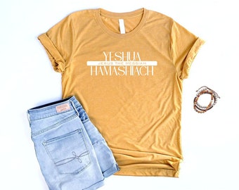 Yeshua Hamashiach Shirt Unisex Jesus the Messiah Christian T Shirts Women Bible Shirt Jesus Shirt Hebrew Christian Gifts Christian Shirts
