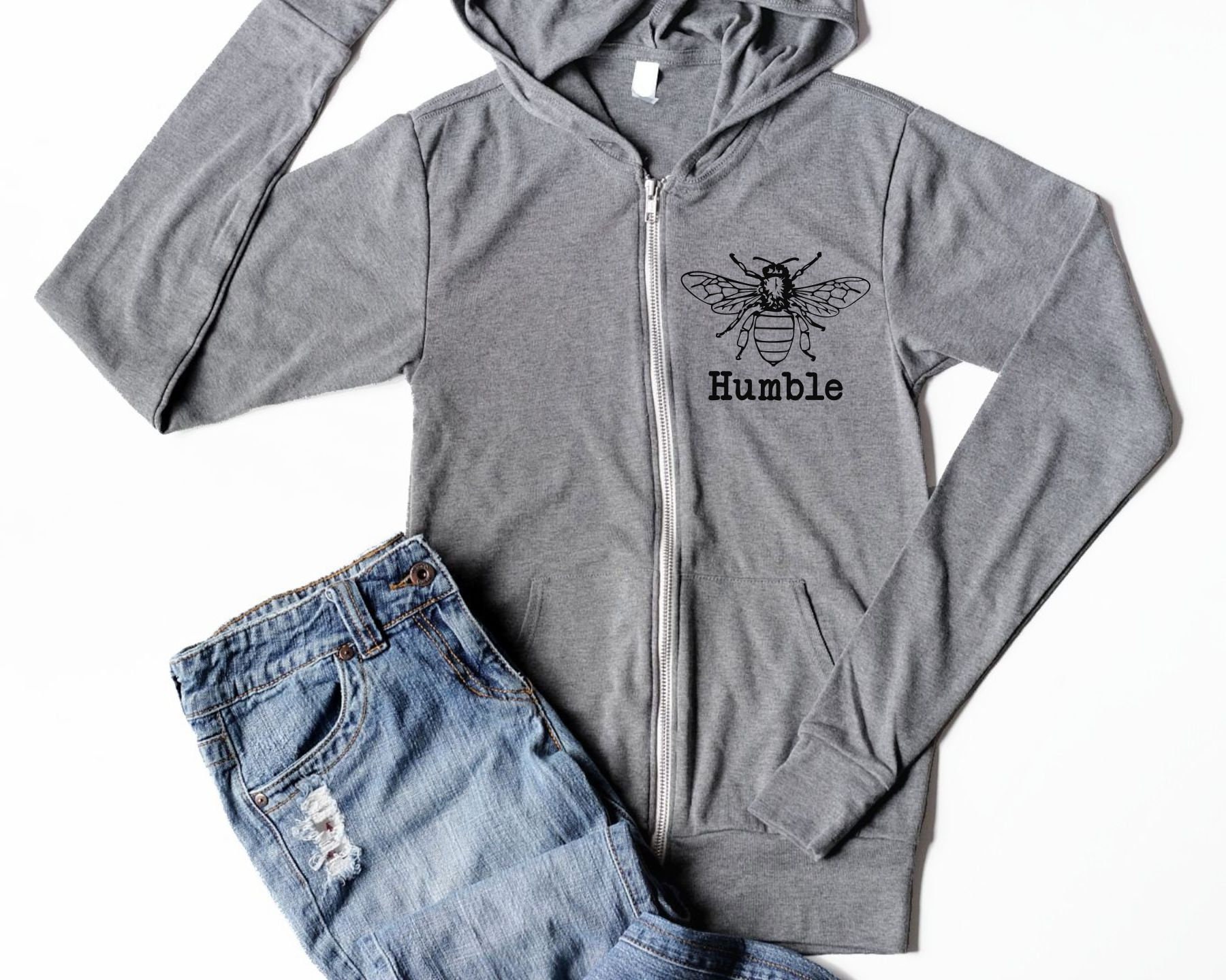 Bee Humble Zip up Hoodie Unisex Bee Hoodie Women Honey Bee Etsy Australia