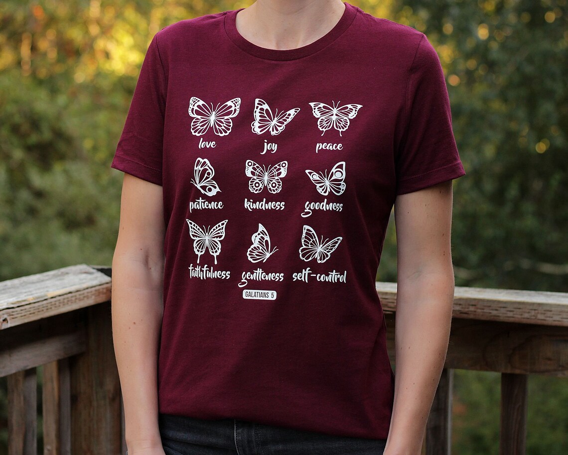 Fruit of the Spirit Shirt Women Butterfly Shirt Christian Shirts for ...