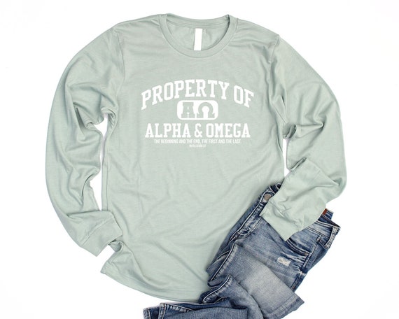 Property of Alpha & Omega Long Sleeve Christian Shirts for Women Christian T  Shirt for Men First and Last Revelation 22 Bible Verse Shirt - Etsy