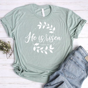 He Is Risen Shirt Unisex Womens Easter Shirt Christian Shirts Women Easter Shirts for Women Christian Easter Shirts Bible Shirt Jesus Tshirt
