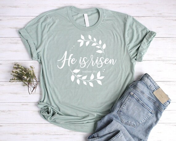 He Is Risen Shirt Unisex Womens Easter Shirt Christian Shirts Women Easter Shirts for Women Christian Easter Shirts Bible Shirt Jesus Tshirt