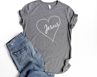 Christian Valentine Shirt Women Relaxed Christian T Shirts Jesus Shirt Women Jesus Heart Shirt Christian Valentine Gift Heart Shirts Women