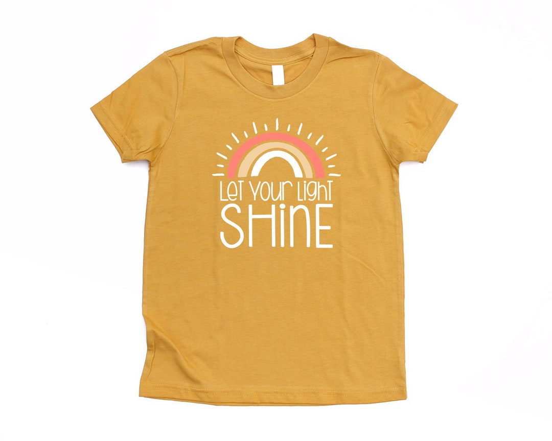 Let Your Light Shine Rainbow Shirt for Girls Youth Christian Shirts ...
