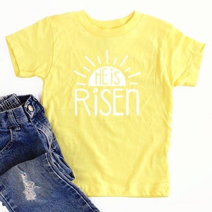 He Is Risen Shirt Toddler Christian Easter Shirt for Kids Toddler Shirt Christian Shirts Kid Sunshine Youth Shirt He Is Risen Shirt for Boys