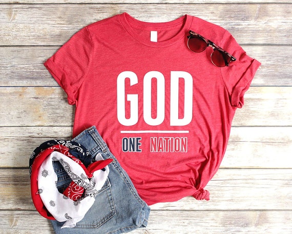 One Nation Under God Shirt 4th of July Shirts Women USA Shirt | Etsy