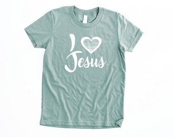 I Heart Jesus Shirt for Girls Youth Christian Shirts Kids Jesus Tshirts Faith T-shirt Tween Bible Tees Girls I Love Jesus T Shirt