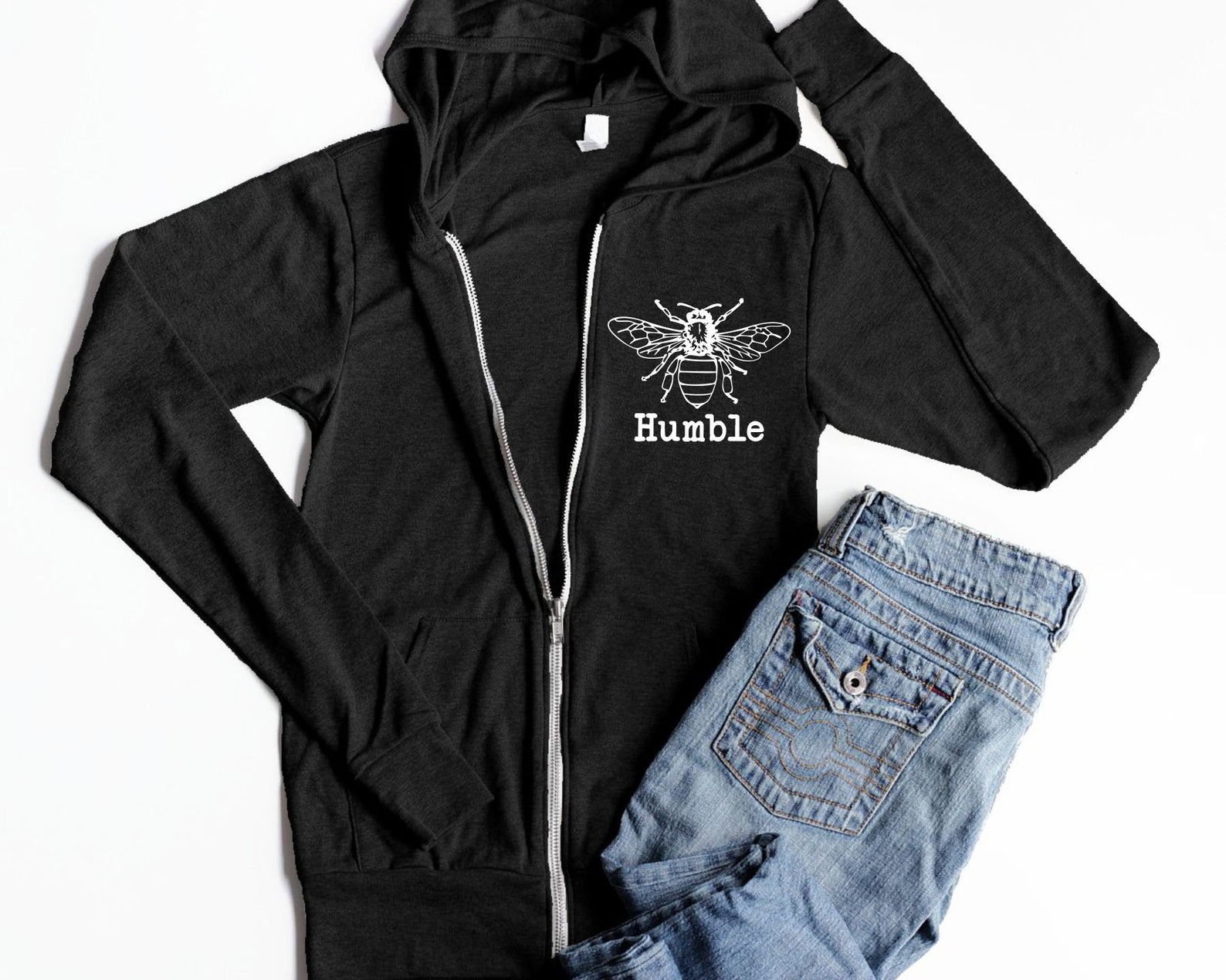 Bee Humble Zip up Hoodie Unisex Bee Hoodie Women Honey Bee Etsy