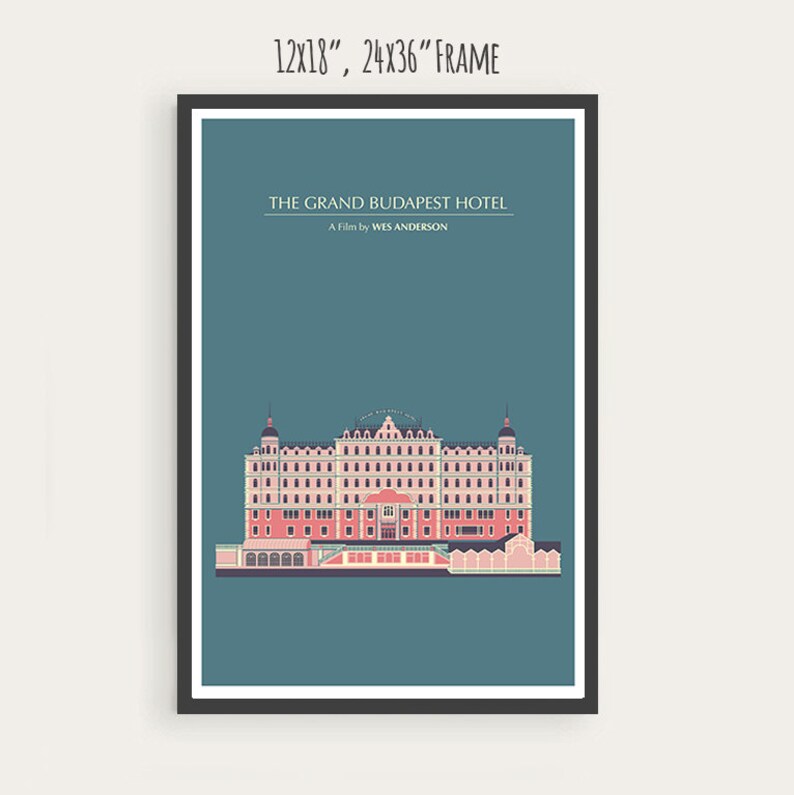 The Grand Budapest Hotel, Wes Anderson, affiche de film minimale dernières affiches de film avant les vacances. image 4