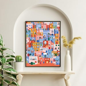All Together Art Print, Colorful People Artwork, Unity Illustration, Kindness Wall Art, Happy Poster.