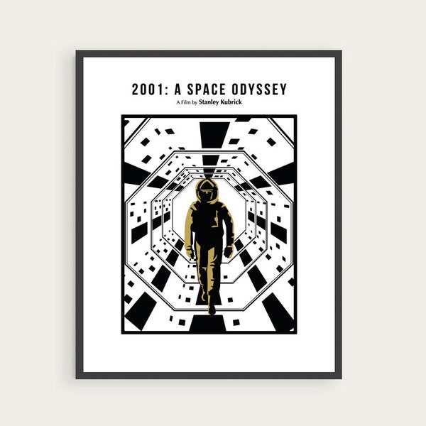 2001: A Space Odyssey, Stanley Kubrick Poster, Arthur C. Clarke, Minimal Movie Print.