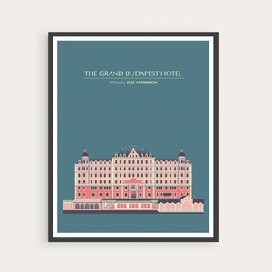 The Grand Budapest Hotel, Wes Anderson, affiche de film minimale dernières affiches de film avant les vacances. image 1