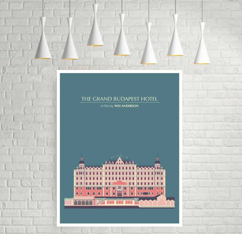 The Grand Budapest Hotel, Wes Anderson, affiche de film minimale dernières affiches de film avant les vacances. image 2