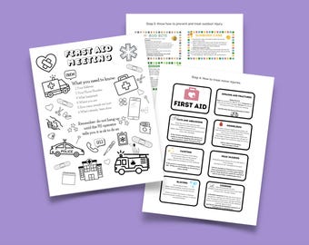 Brownie Scout First Aid Patch Activity | First Aid Coloring | 911 sheet | First Aid Badge | First Responders Patch