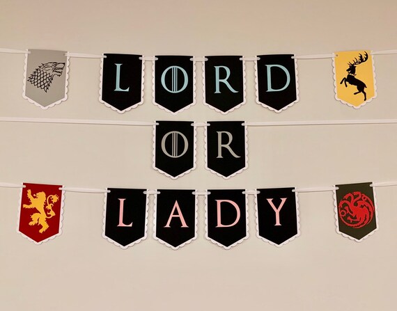 Game Of Thrones Baby Gender Reveal Banner Lord Or Lady Etsy